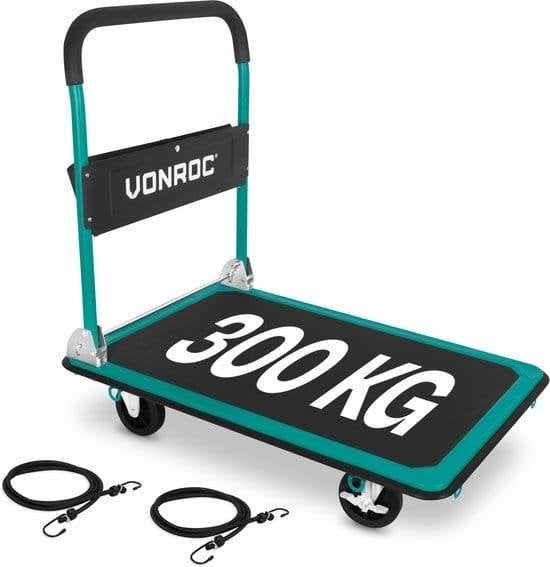 VONROC Transportkar 300 KG - Opvouwbaar, 100 liter of meer, Ophalen, Nieuw, Transportkar