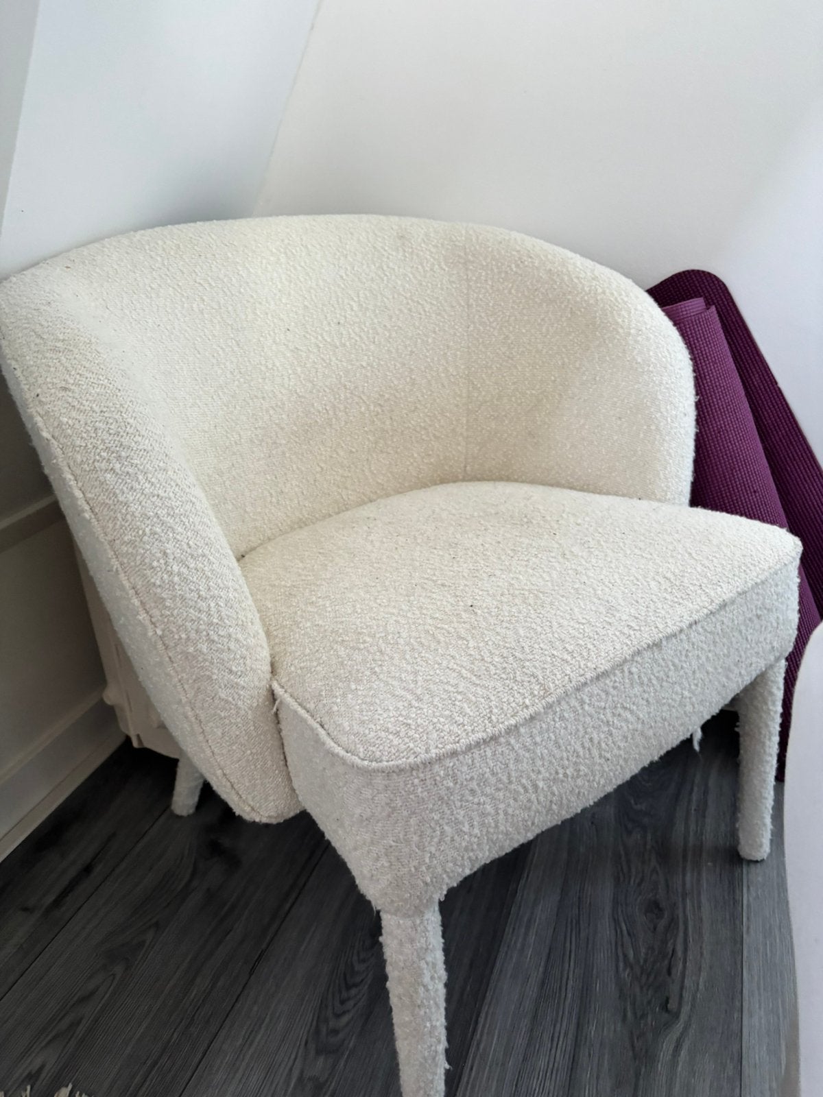 Teddy bouclé fauteuil, Ophalen, Zo goed als nieuw, Eenpersoons, Minder dan 150 cm