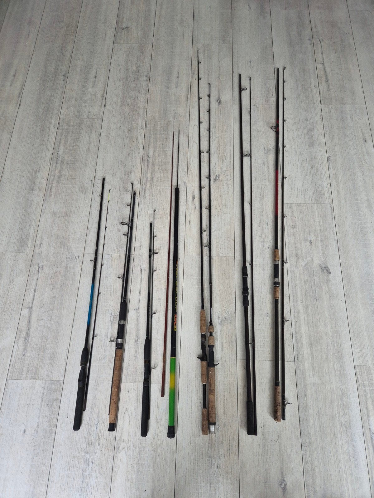 Diverse hengels + schepnet, Watersport en Boten, Ophalen, Werphengel