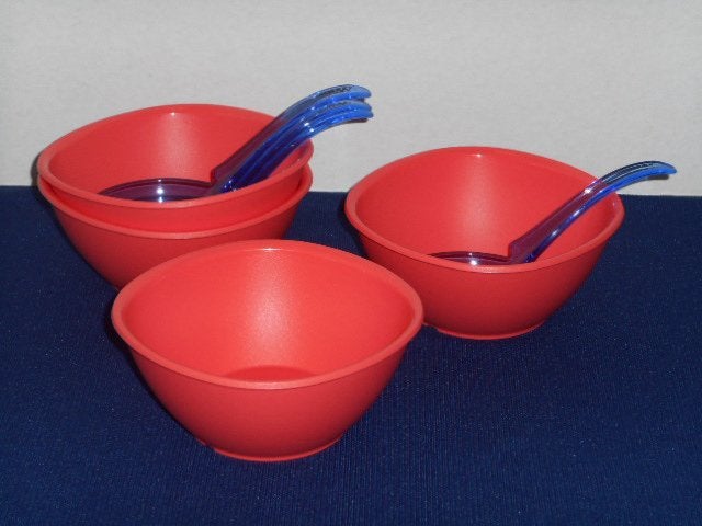 Legacy Kommen/Schaaltjes 400 ml (4) + Lepel Tupperware,nieuw, Ophalen of Verzenden, Nieuw, Bak of Kom