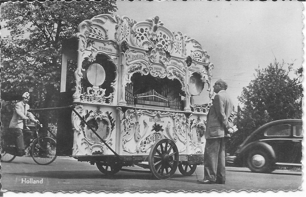 Oude ansichtkaart Draaiorgel Holland J.Oilet Delft Rotterdam, Ophalen of Verzenden, 1960 tot 1980, Gelopen, Zuid-Holland