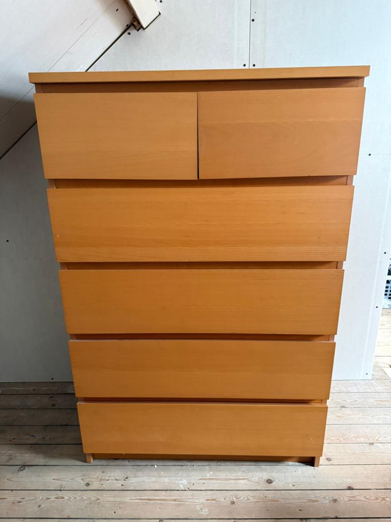 Ladenkast 6 lades, ikea Malm, Ophalen, 5 laden of meer, 100 tot 150 cm, 50 tot 100 cm