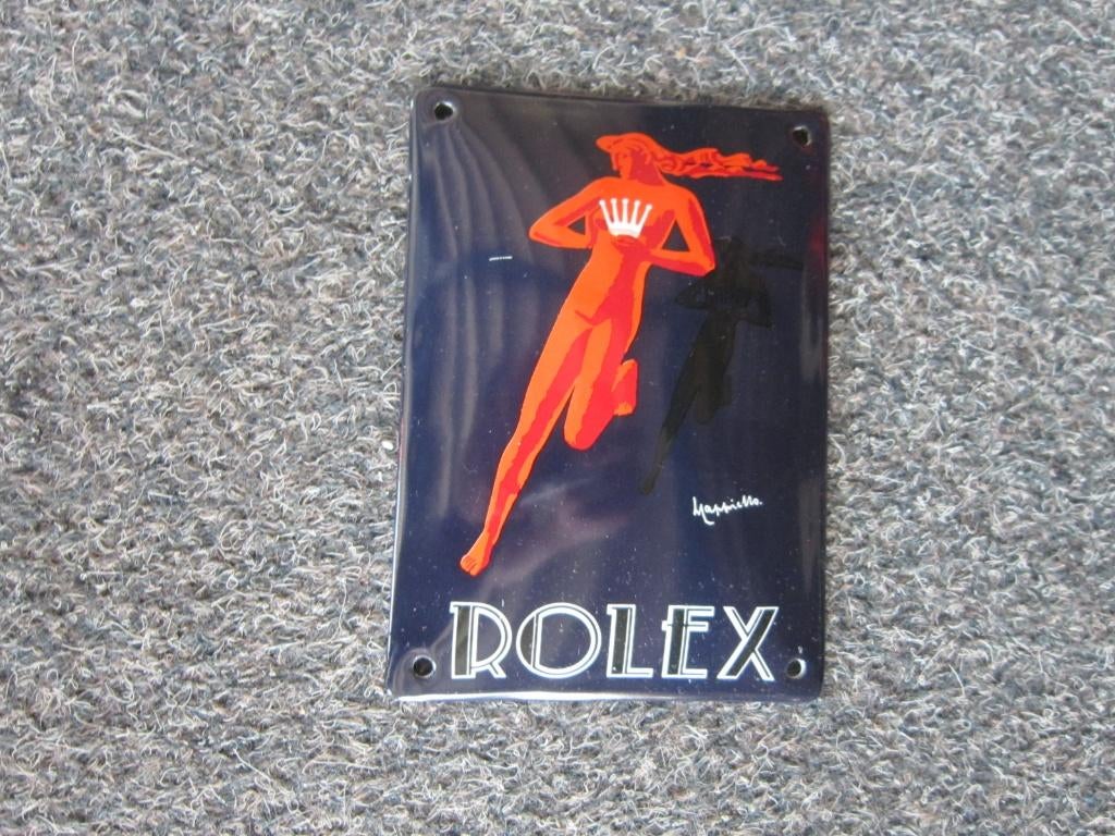 ROLEX EMAILLE RECLAMEBORD, Ophalen, Gebruikt, Reclamebord