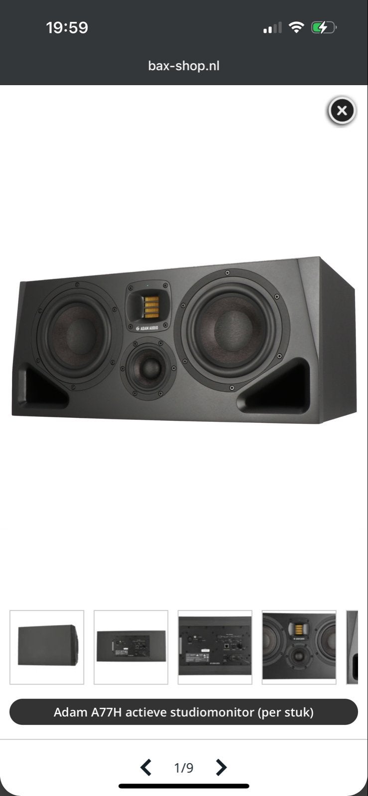 Set 2x Adam A77H Studiomonitor - Als NIEUW met garantie, Ophalen of Verzenden, Zo goed als nieuw, Studiomonitor, Overige merken