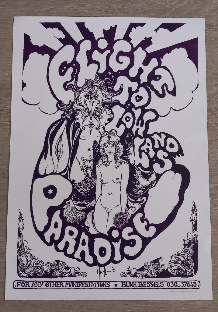 LOWLANDS POSTER 1967 – GESIGNEERD - REPRODUCTIE, Ophalen of Verzenden