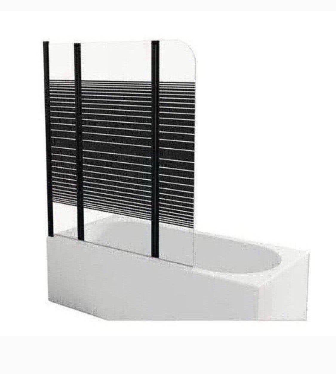 Luxe Industriële Badwand 3-Delig – Mat Zwart (125 x 140 cm), Huis en Inrichting, Badkamer | Badkamermeubels, 100 tot 150 cm, 100 tot 150 cm