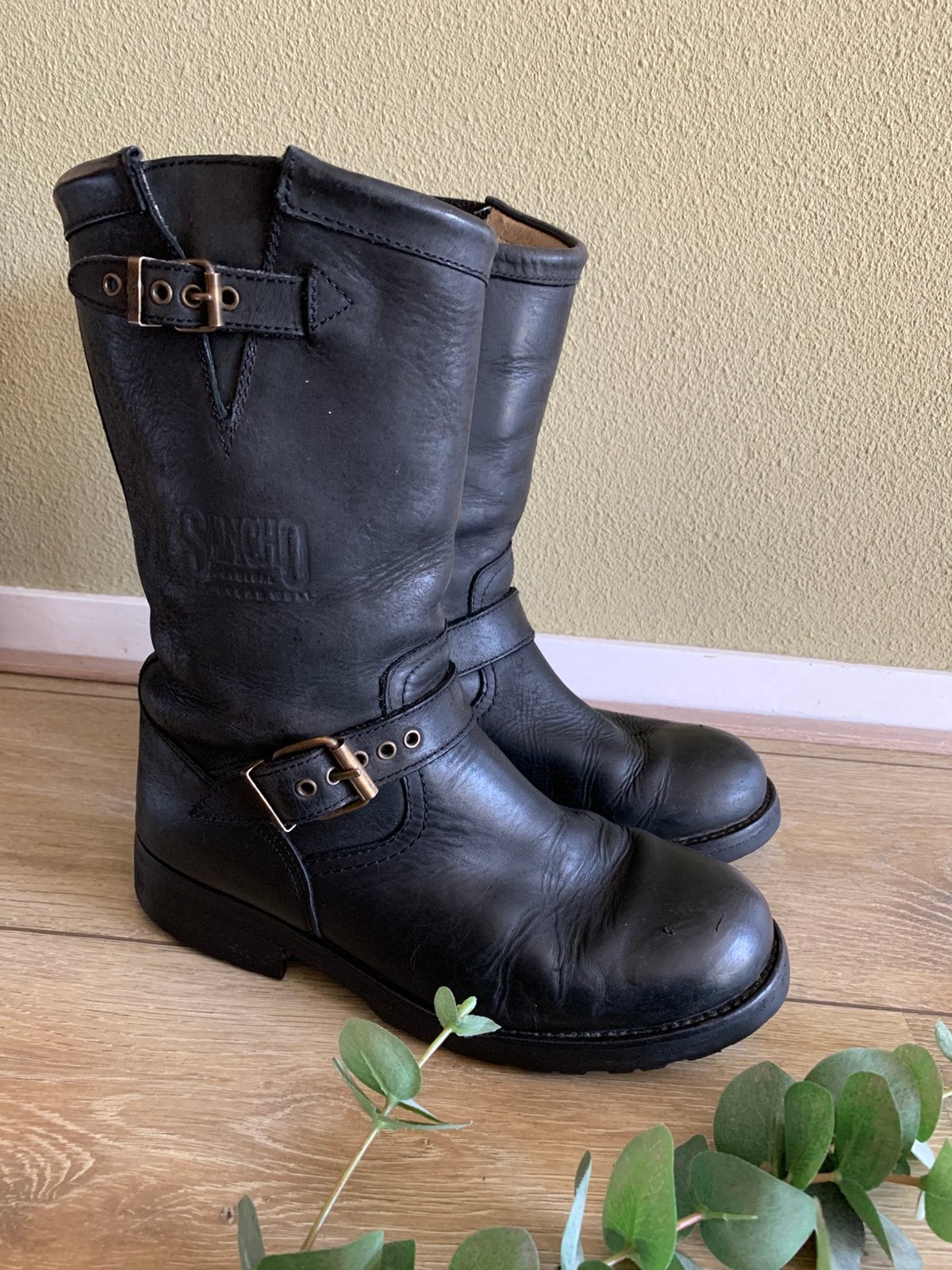 Sancho bikerboots 41 western boots bohemian laarzen, Hoge laarzen, -, Zwart, -
