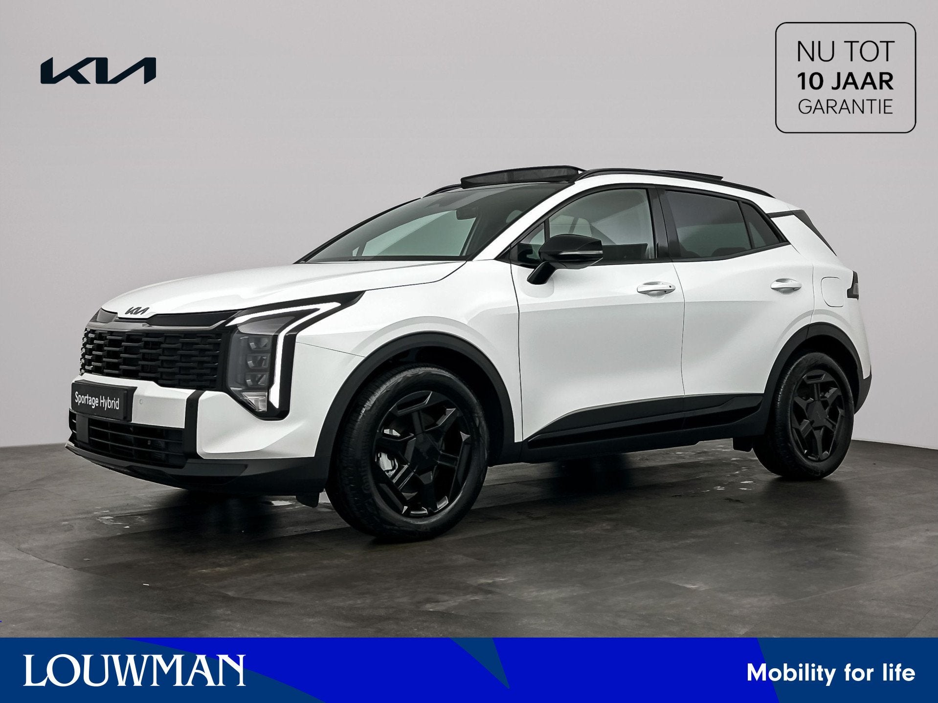 Kia Sportage 1.6 T-GDi Hybrid Black Edition Advanced | eleck, Zwart, 4 cilinders, Wit, Leder