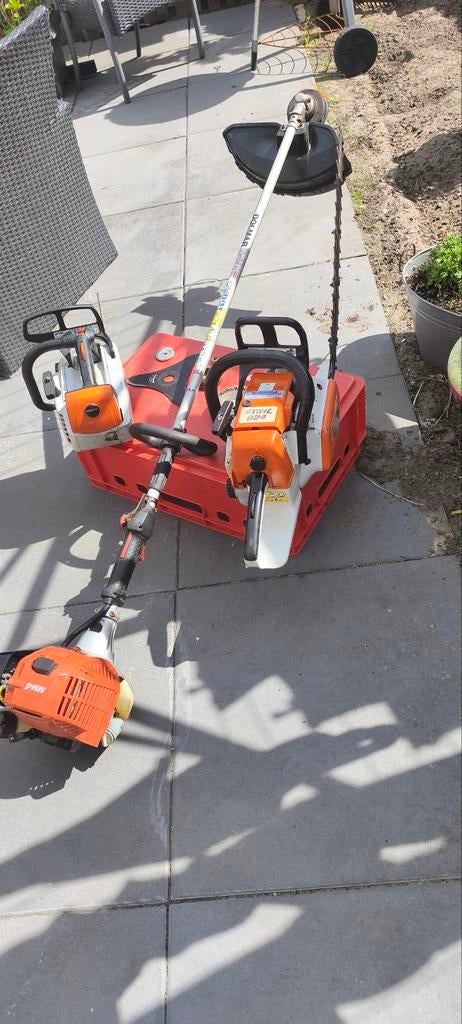 Stihl kettingzagen heggenschaar bosmaaier, Tuin en Terras, Bosmaaiers, Ophalen of Verzenden, Benzine