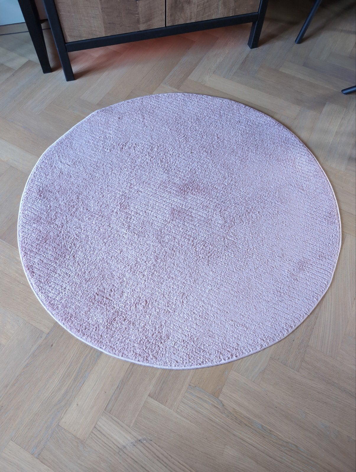 Rond vloerkleed, Huis en Inrichting, Stoffering | Tapijten en Kleden, Ophalen, Gebruikt, Rond, Roze