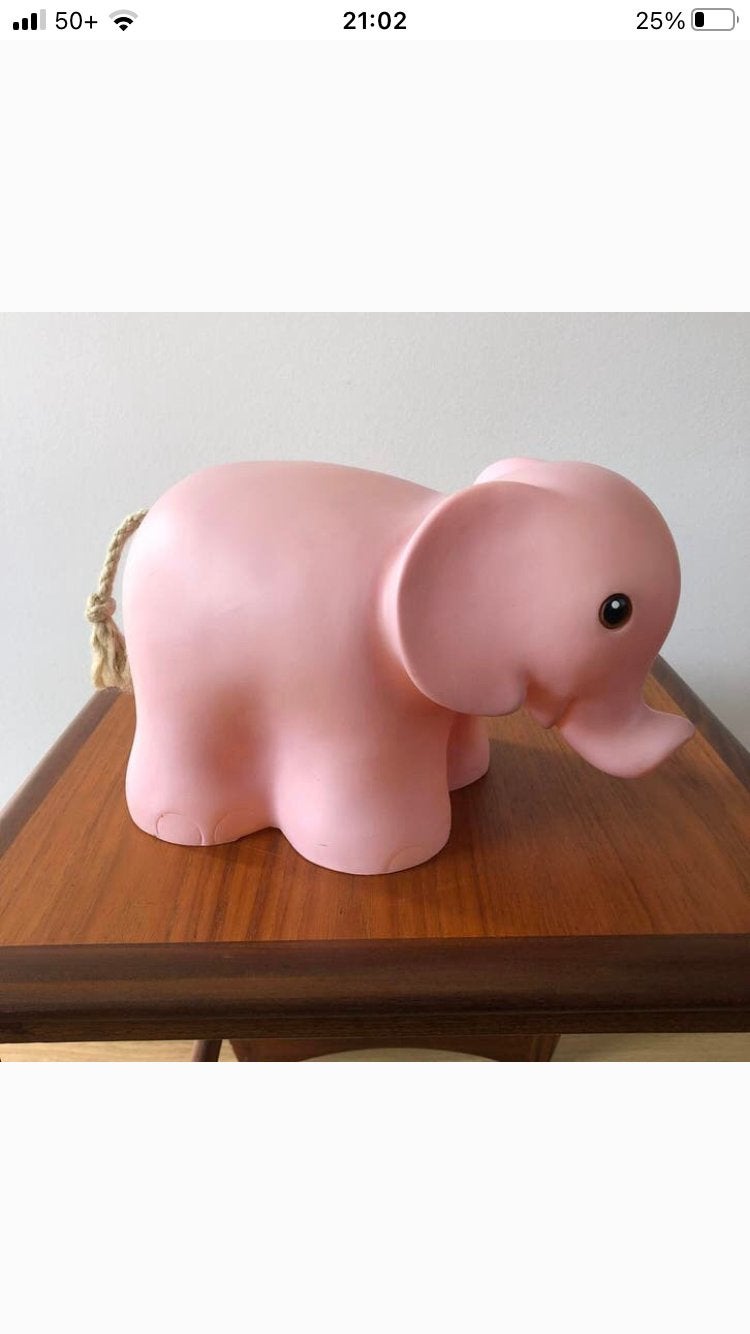 Heico lamp olifant roze 29 cm | NWST, Kinderen en Baby's, Ophalen of Verzenden, Zo goed als nieuw, Lamp, Heico