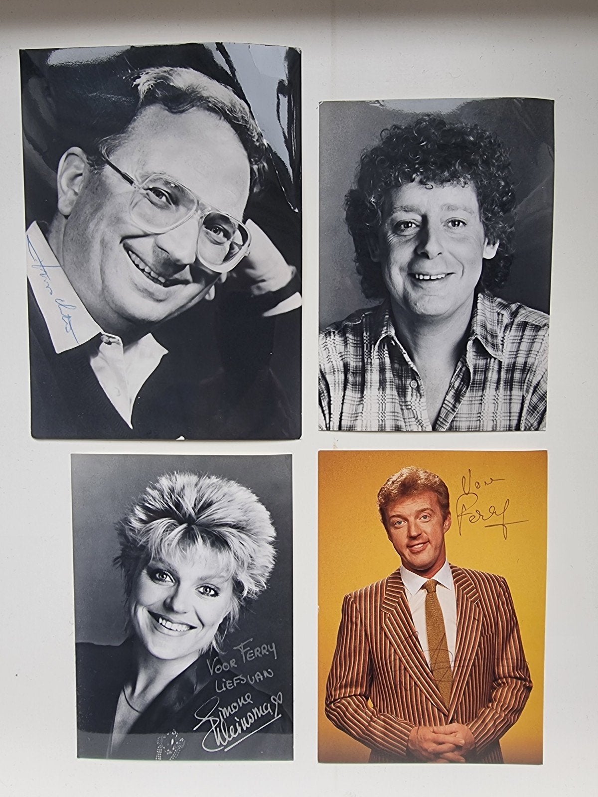 Fotopakket Andre van Duin, Hans, Frans en Simone, Verzamelen, Verzenden, Zo goed als nieuw, Foto of Kaart, Gesigneerd