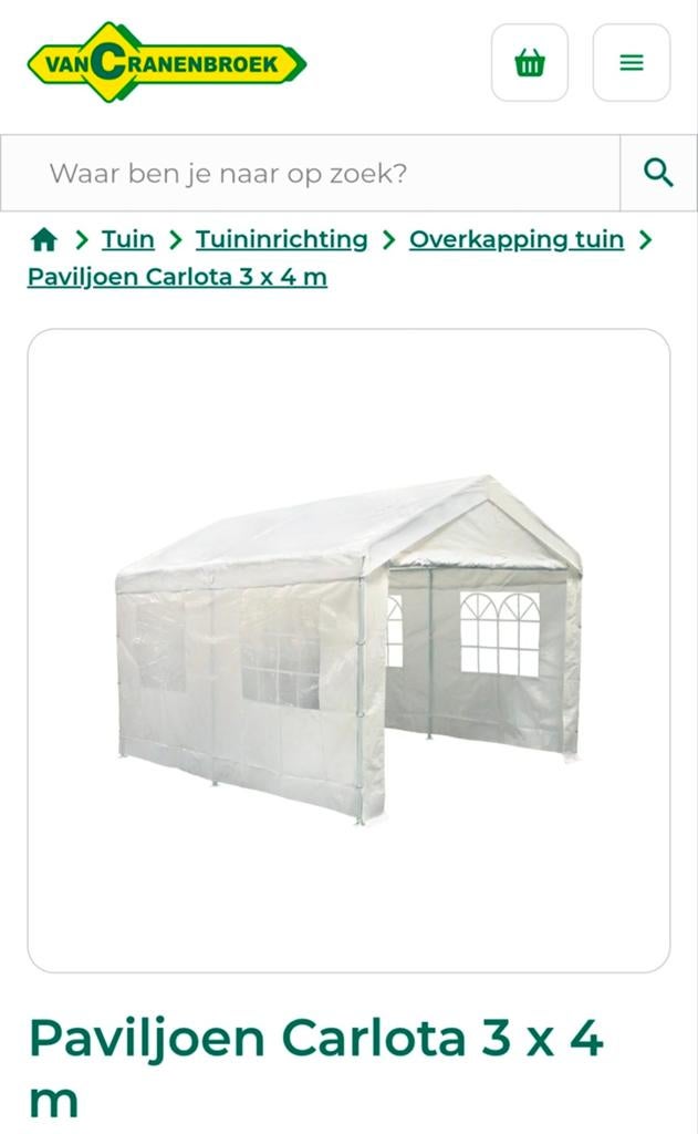 Partytent., Ophalen of Verzenden, Zo goed als nieuw, Minder dan 5 meter