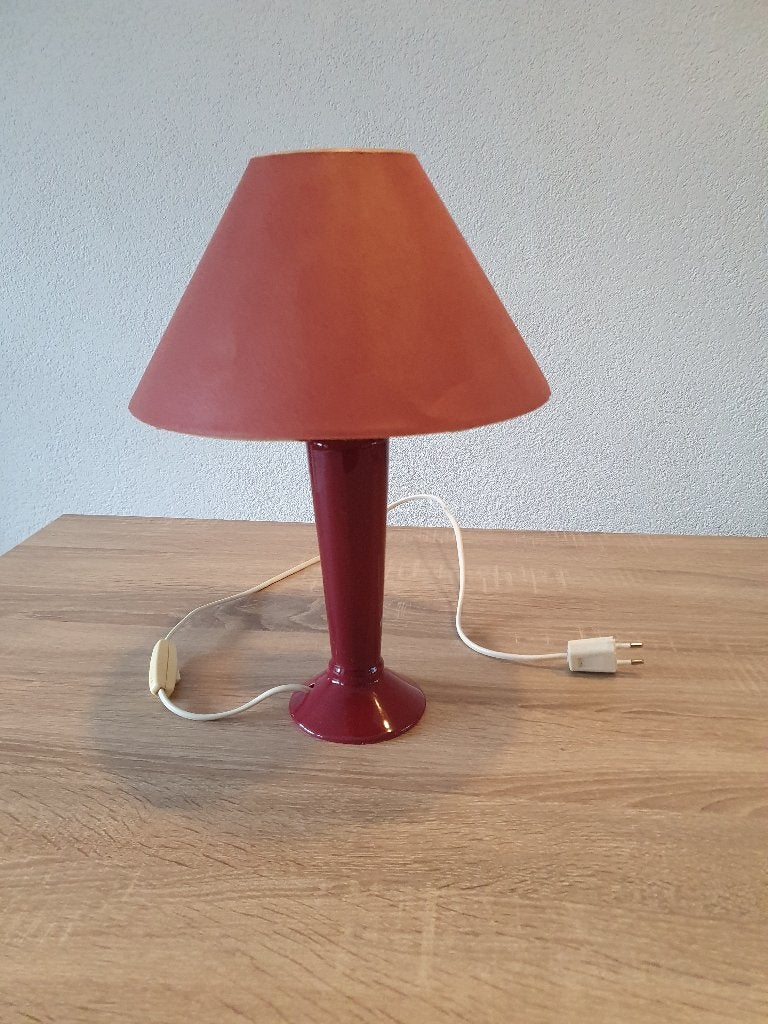 Tafellamp/schemerlamp bordeaux rood, Ophalen, Gebruikt, Inclusief lichtbron, E27 (groot)