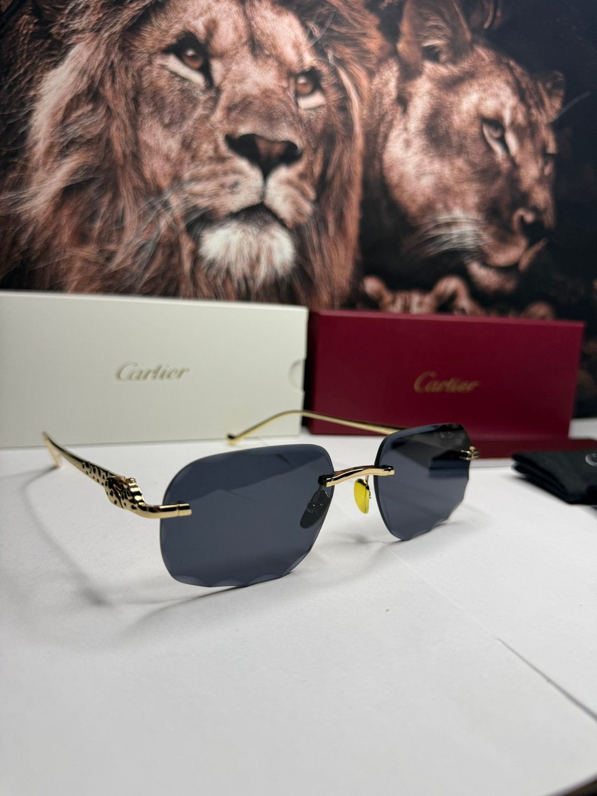 Cartier Diamond cut Panter Zwarte Bril, Ophalen of Verzenden, Zo goed als nieuw, Overige kleuren, Overige merken