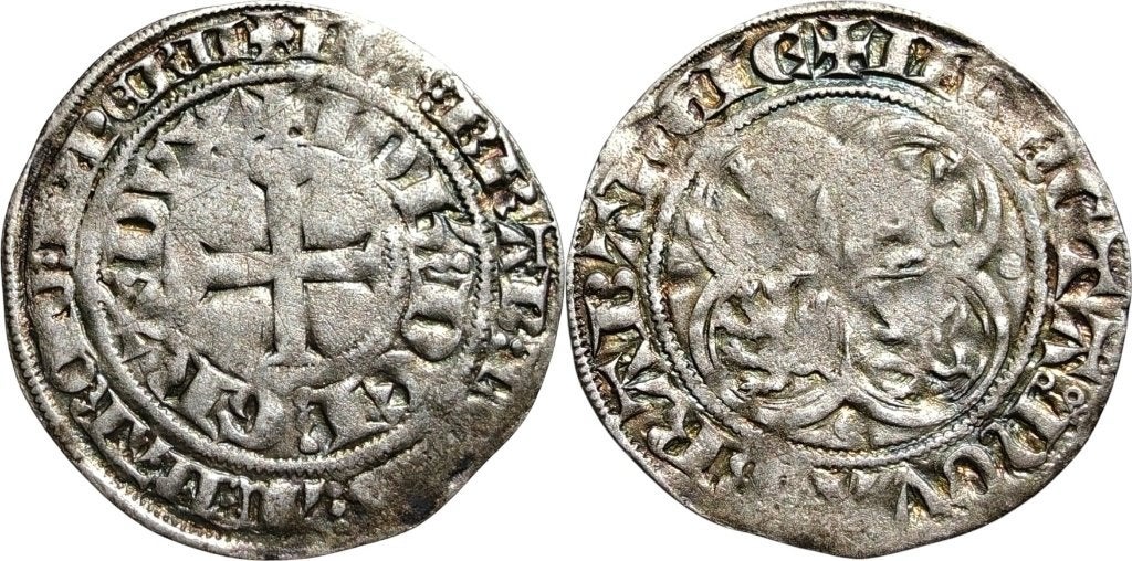Groot rond 1344, Brabant, Jan III, Ophalen of Verzenden, België, Losse munt, Zilver