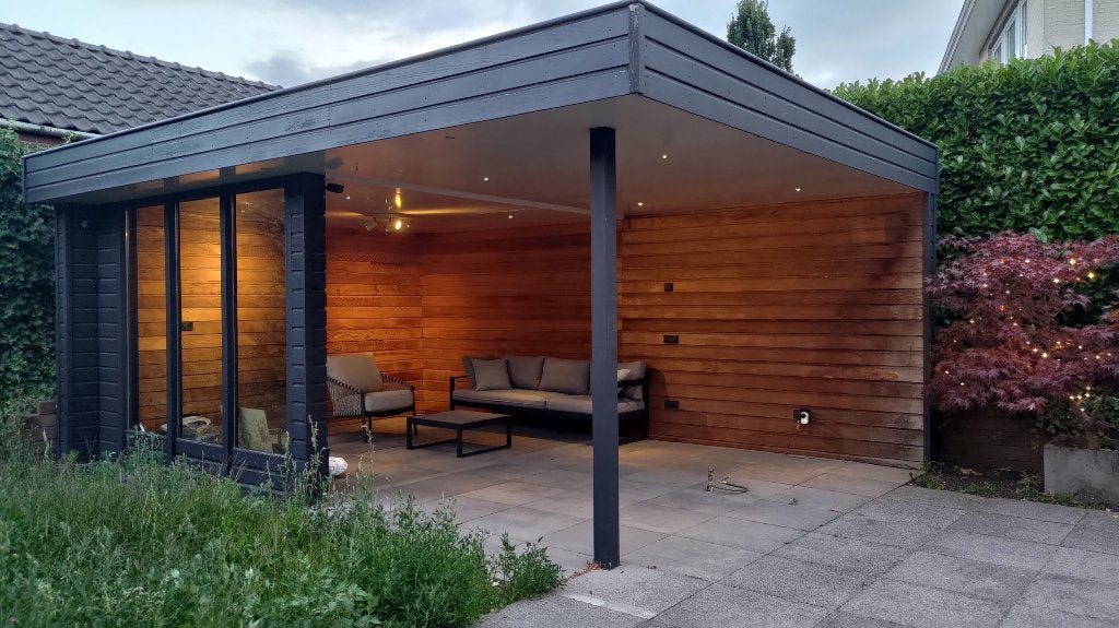 Mooie overkapping Red Cedar hout 6.5m x 4.5m, Tuin en Terras, Overkappingen, Ophalen, Gebruikt, Overige typen
