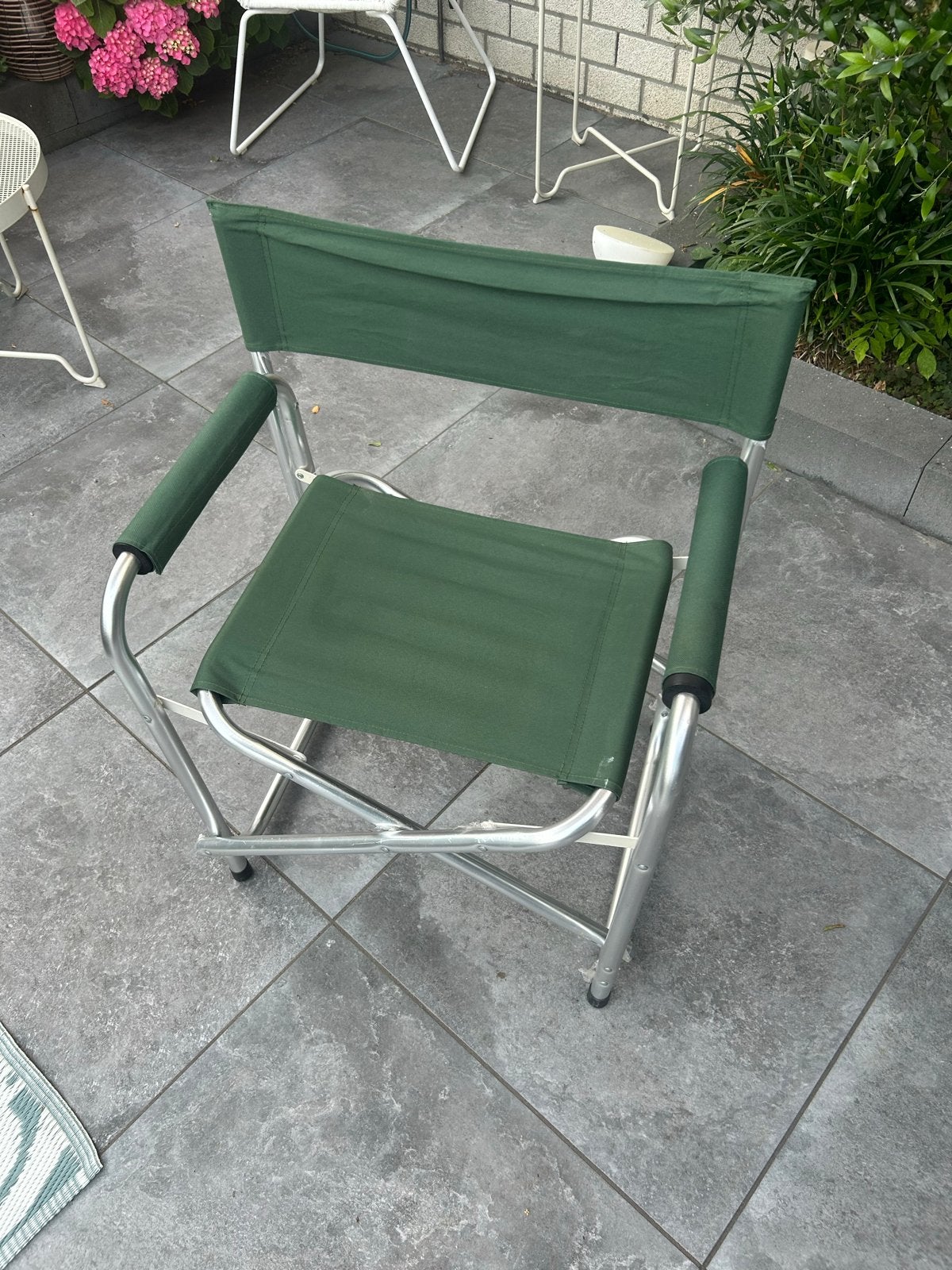 4 stuks Opvouwbare Campingstoelen- visserstoel groen, Ophalen, Gebruikt, Campingstoel