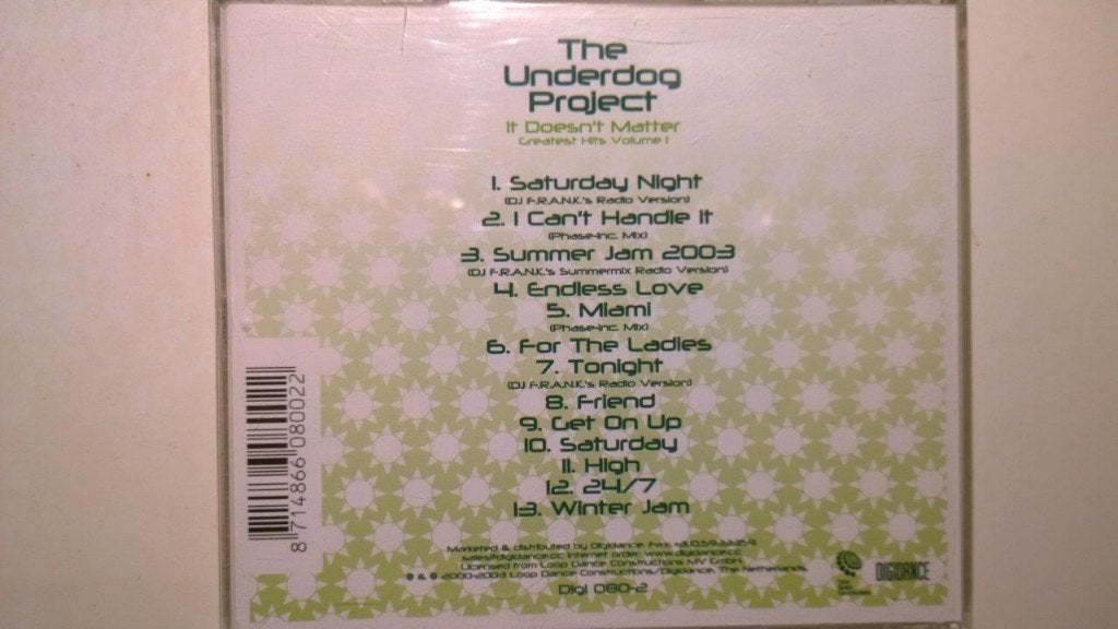 The Underdog Project - It Doesn't Matter, Ophalen of Verzenden, Zo goed als nieuw, Dance, Album