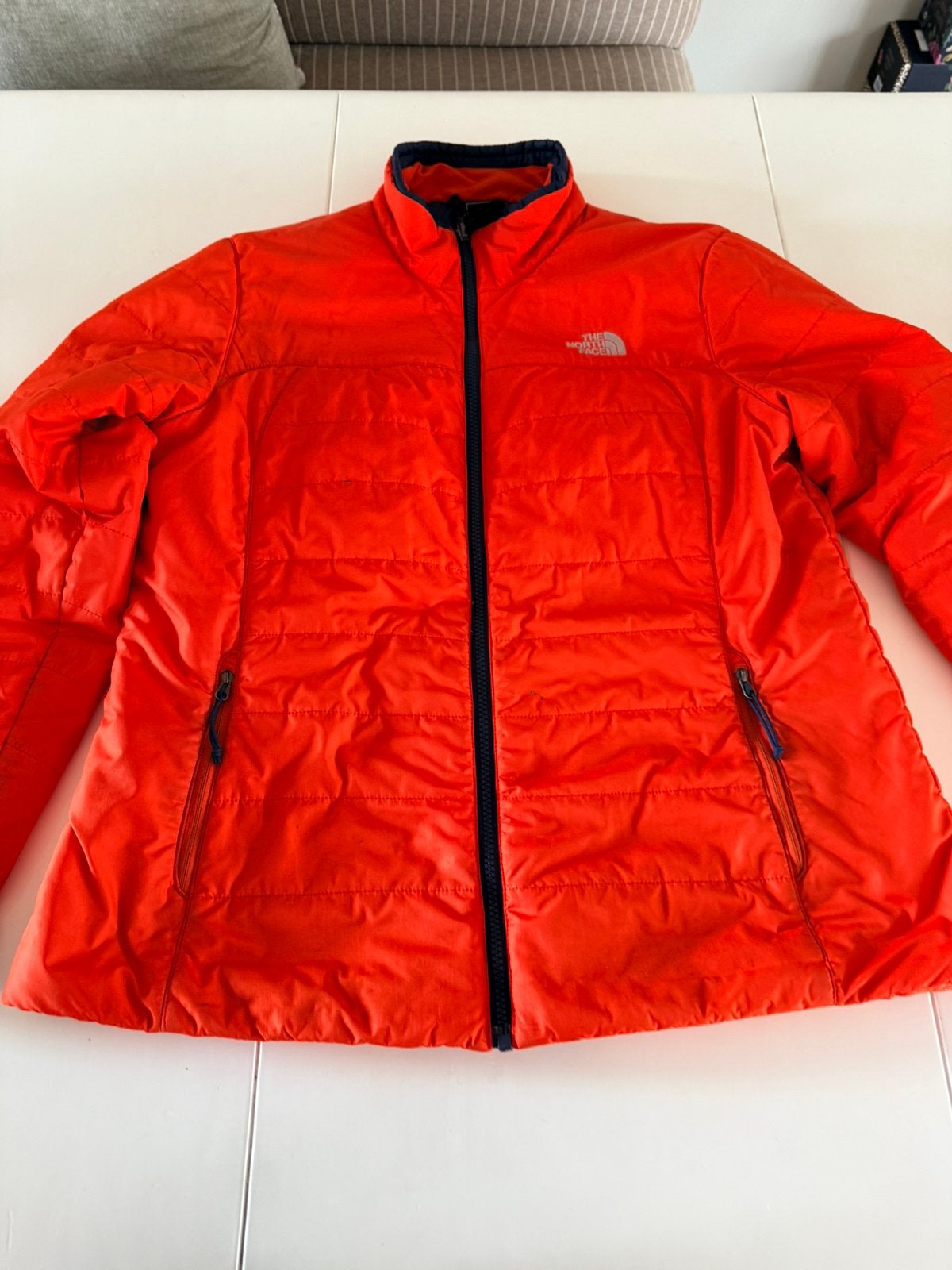 The North Face gwateerde jas L orange met schade, Ophalen, Gedragen, Maat 42/44 (L), Oranje