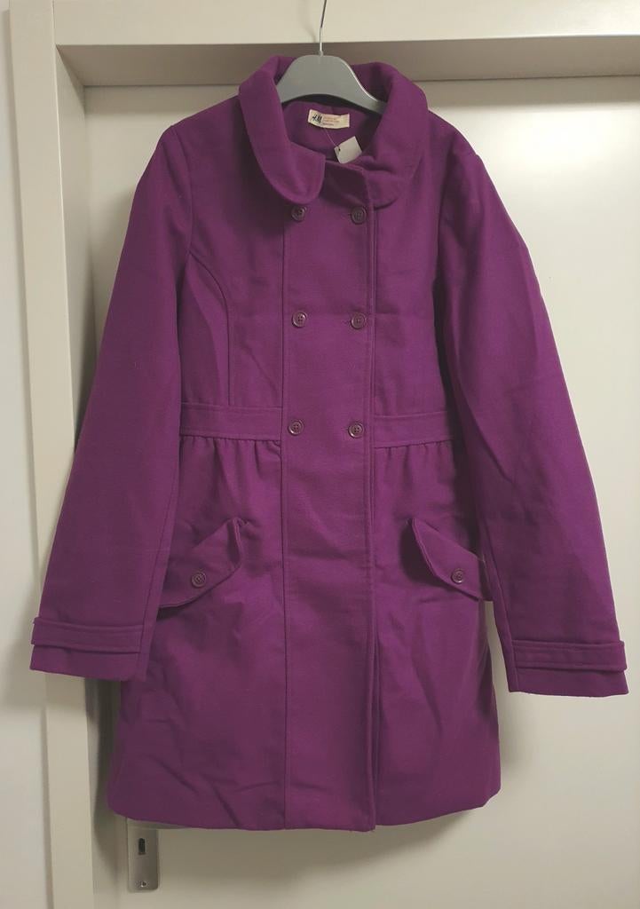 H&M paarse winterjas maat 170 (14Y+), Meisje, H&M, Nieuw, Ophalen of Verzenden