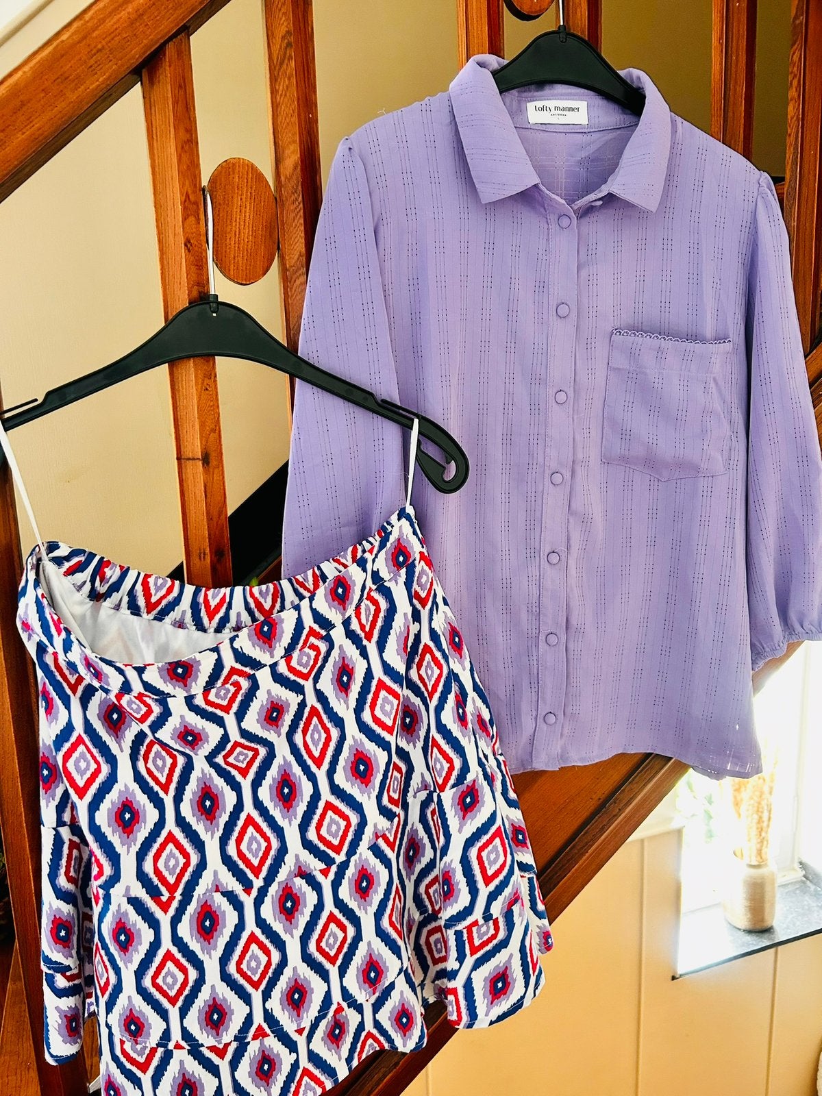 Lofty Manner set blouse -broekrokje., Verzenden, Zo goed als nieuw, Maat 42/44 (L), Meerkleurig
