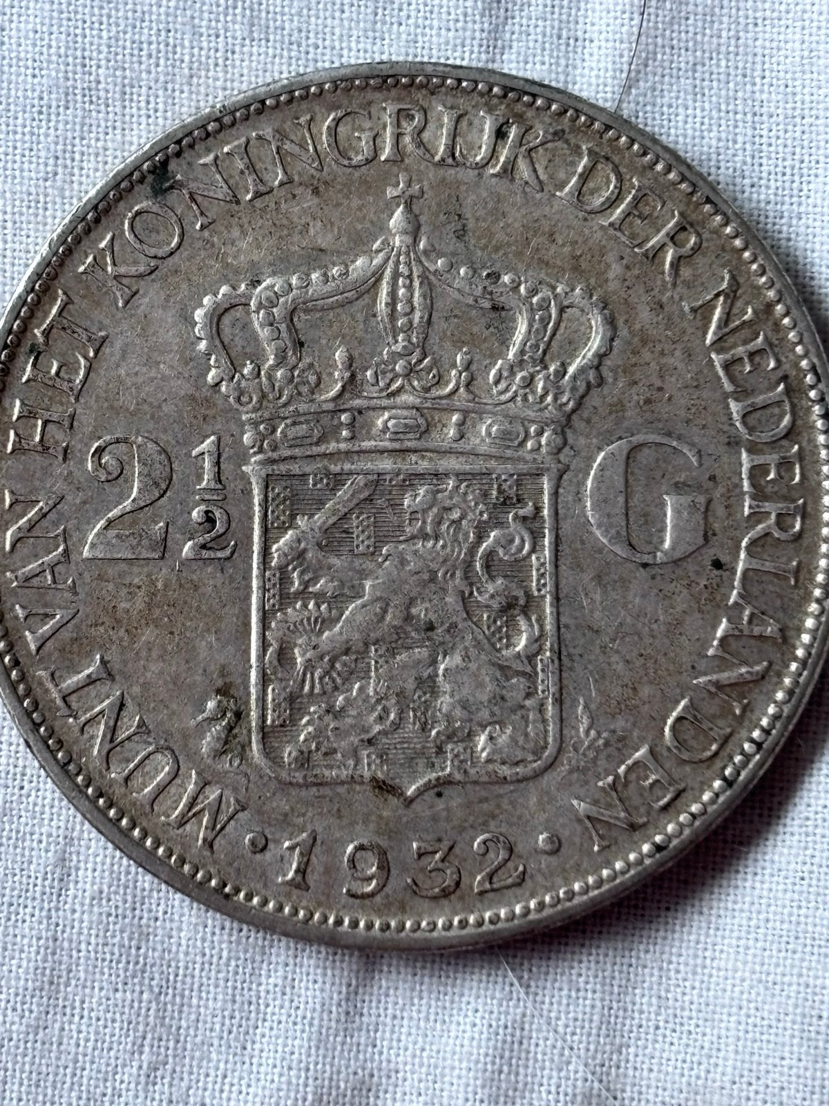 Zilveren 2½ Gulden Koningin Wilhelmina 1932, Postzegels en Munten, Munten | Nederland, Zilver, Ophalen of Verzenden, Koningin Wilhelmina