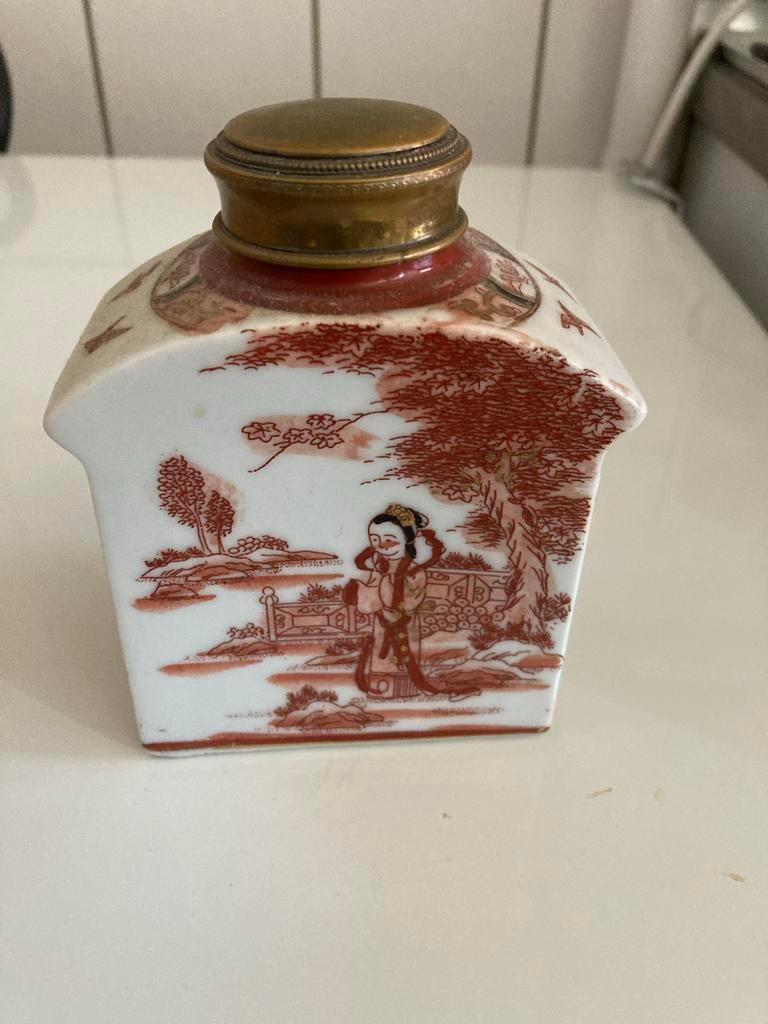 Antieke Chinese theebus met koperen deksel, Antiek en Kunst, Verzenden