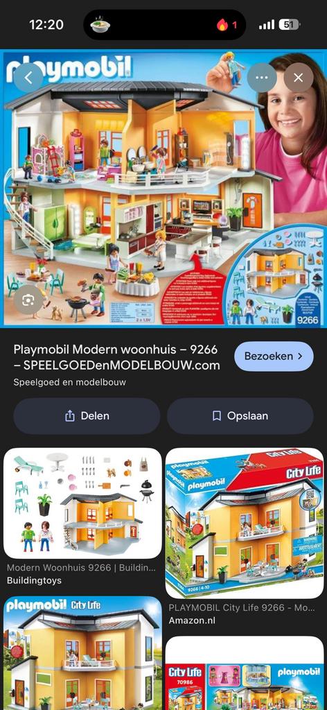 Modern speelhuis Playmobil, Ophalen, Gebruikt, Complete set