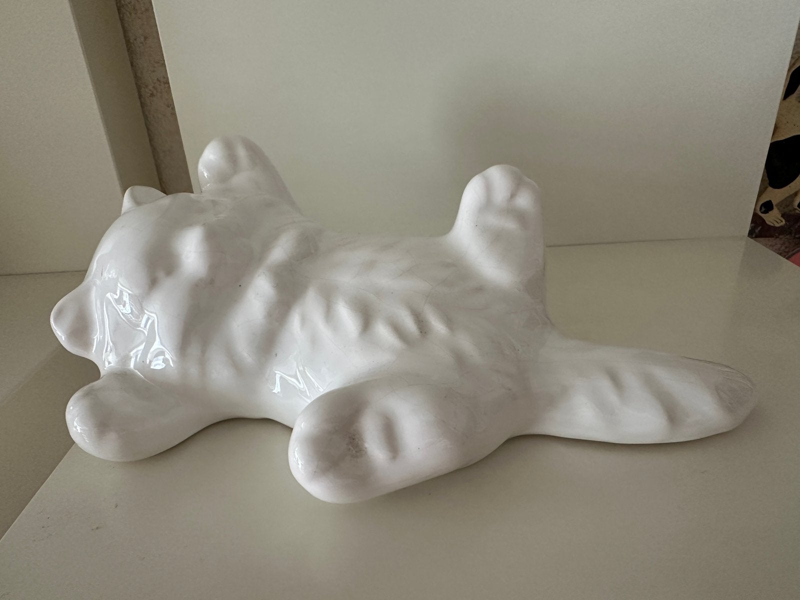 Beeldje witte kat, Ophalen of Verzenden, Zo goed als nieuw, Dier