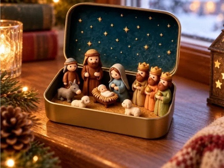 Prachtige Kerststal in doosje, Verzenden, Nieuw