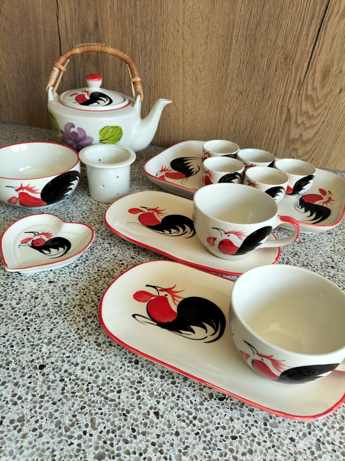 Thee servies met Haan Decor Sawahasa, Ophalen, Aziatisch, Keramiek, Nieuw