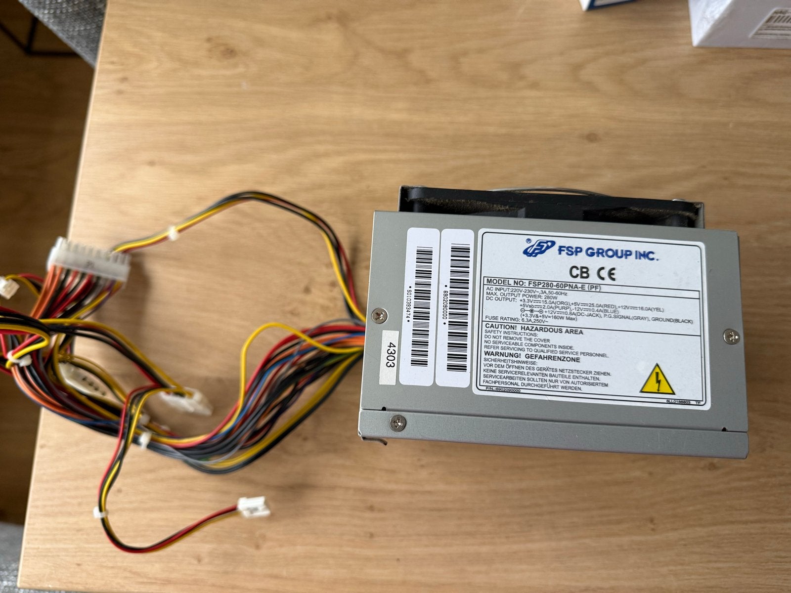 FSP 280W Computer Voeding PSU FSP230-60P, Computers en Software, Ophalen of Verzenden, Gebruikt