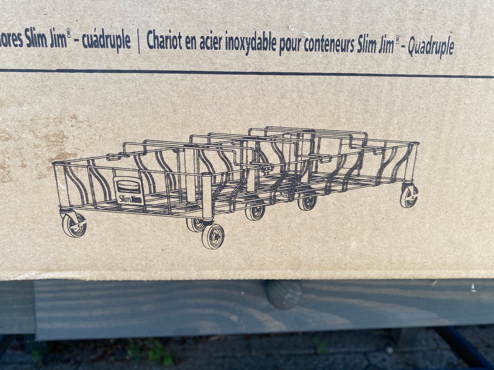 2X Rubbermaid Slim Jim RVS Dolly voor 4 containers, Ophalen of Verzenden