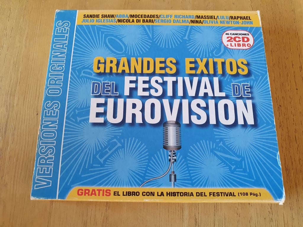 Grandes Exitos Del Festival De Eurovision 2 CD + Libro, Ophalen of Verzenden, Zo goed als nieuw
