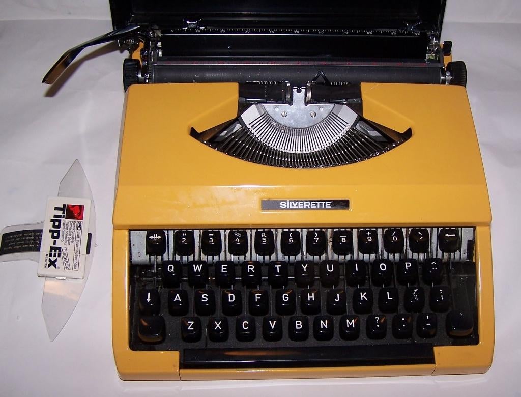 Prachtige vintage gele Seiko Silverette koffertypemachine., Ophalen of Verzenden, Zo goed als nieuw