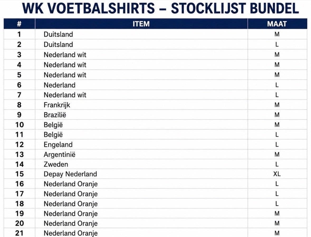 WK Voetbalshirts - Diverse Landen en Maten, Maat M, Ophalen of Verzenden, Nieuw, Shirt