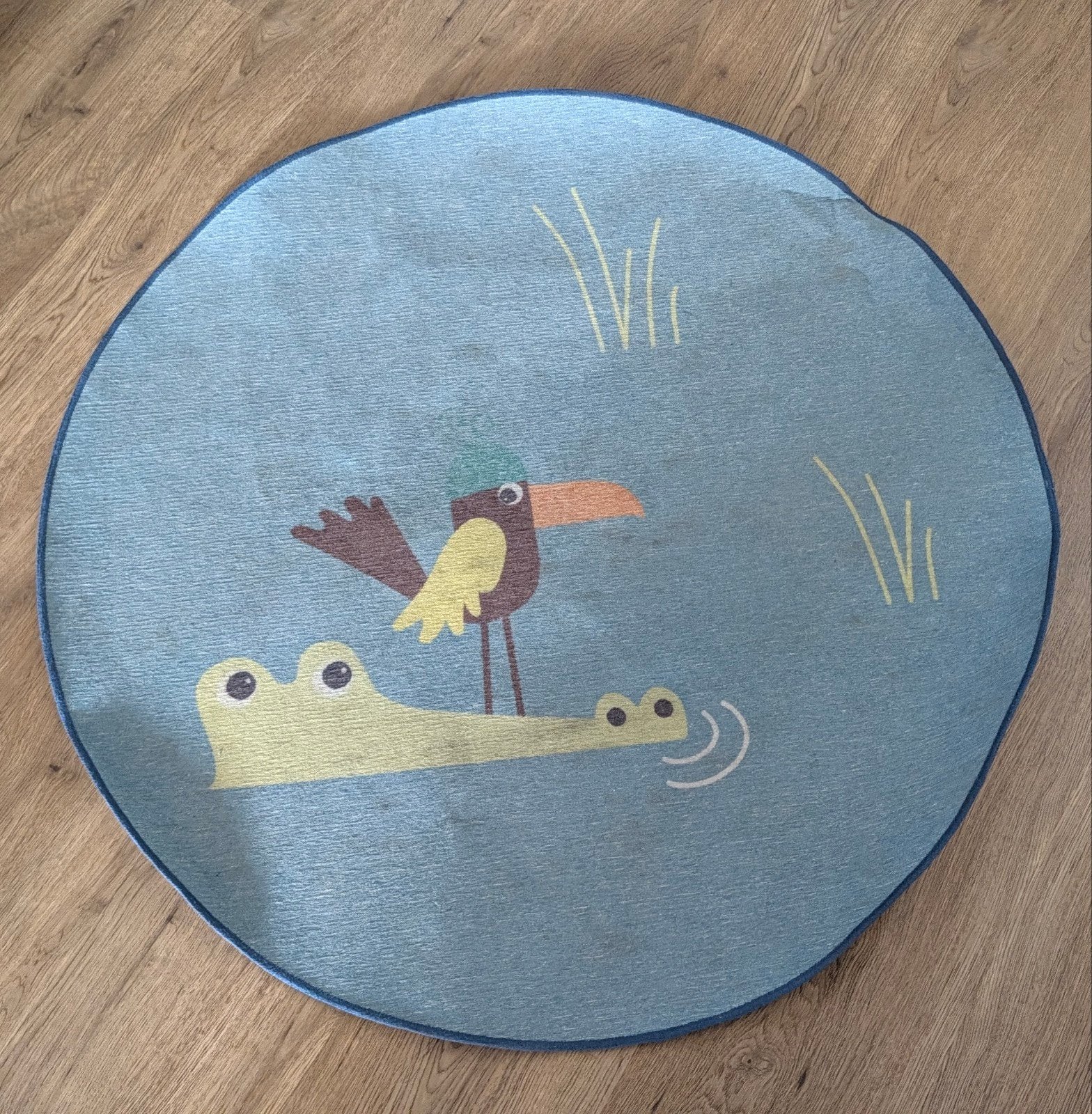 Ikea Vloerkleed Kinderkamer met Krokodil en Vogel, Ophalen, Gebruikt