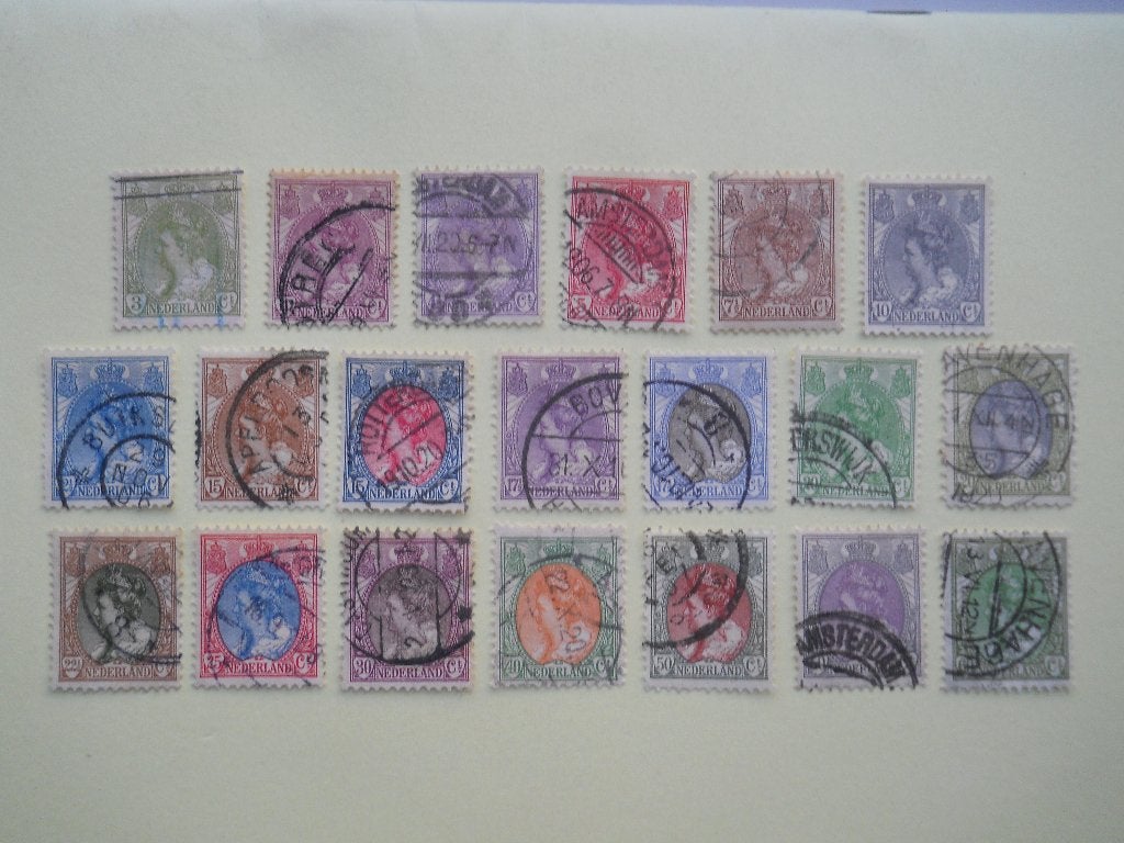 Nederland 1899 Koningin Wilhelmina Nvph.57-76 gestempeld, Ophalen of Verzenden, T/m 1940, Gestempeld