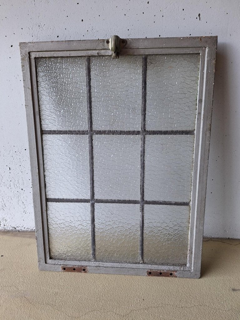 2 stalen ramen glas in lood, Doe-het-zelf en Verbouw, Glas en Ramen, Ophalen, Gevelraam of Ruit, Gebruikt, Minder dan 80 cm