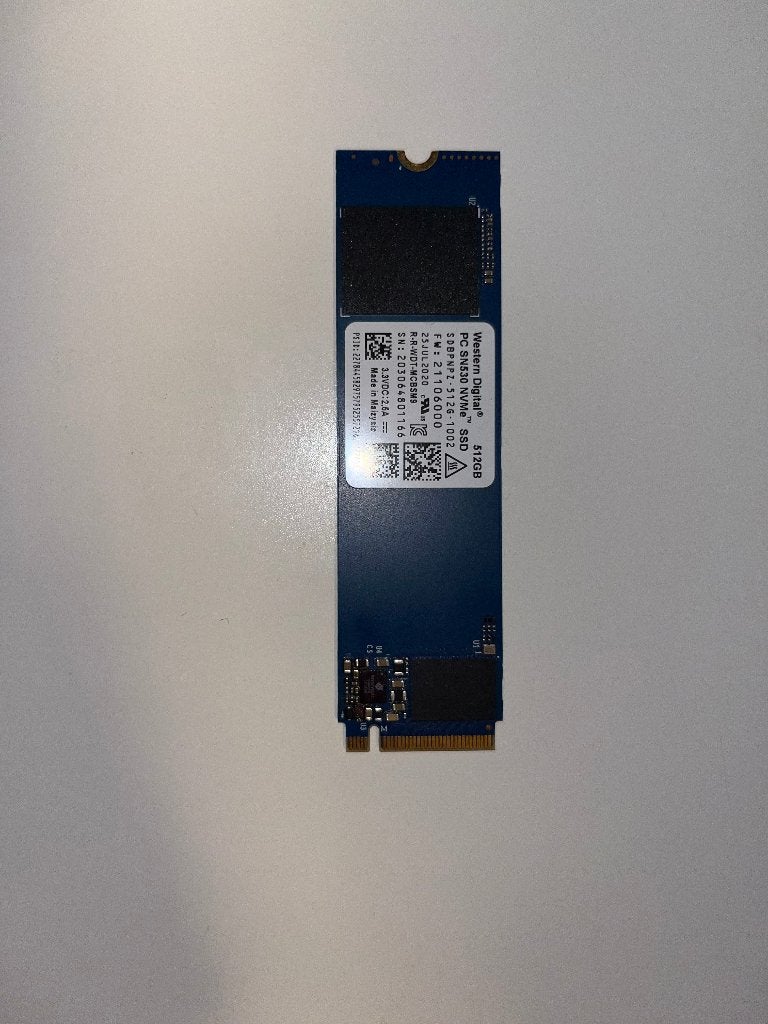 Western Digital  512GB PC SN530 NVMe SSD, Computers en Software, Harde schijven, Intern, SSD, Zo goed als nieuw, Overige aansluitingen