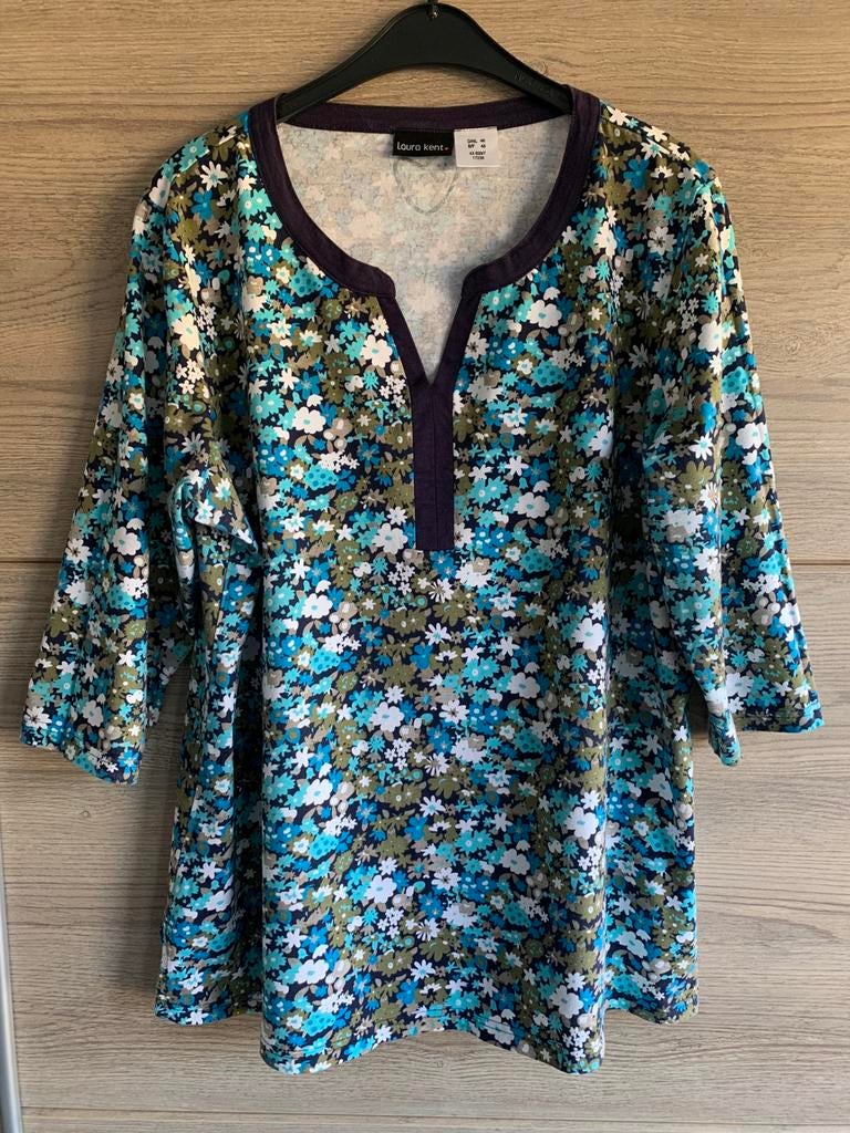 Grote maten t-shirt maat 46,  Laura Kent., Kleding | Dames, Ophalen of Verzenden, Zo goed als nieuw, Blauw, Shirt of Top