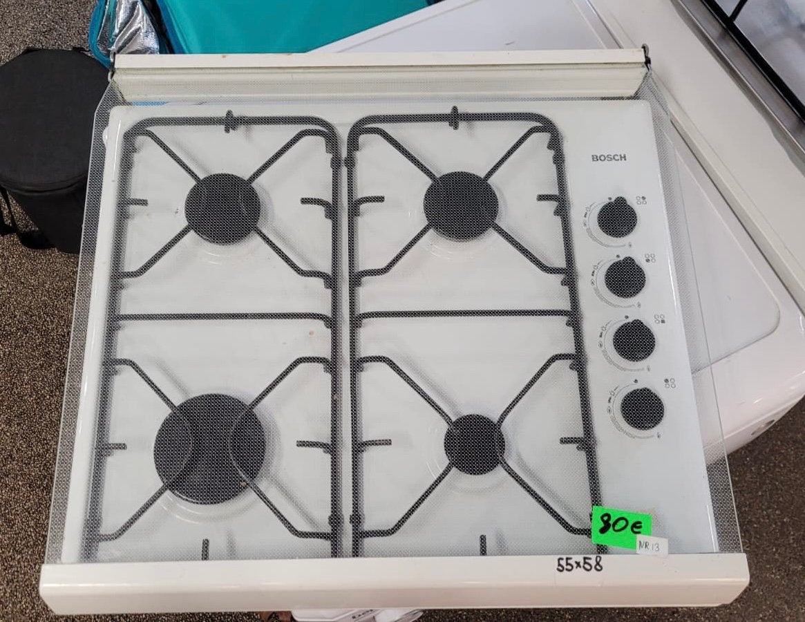 Bosch 4-pits gaskookplaat 55x58 cm – Gebruikt,, Zo goed als nieuw, Inbouw, Inductie, 4 kookzones
