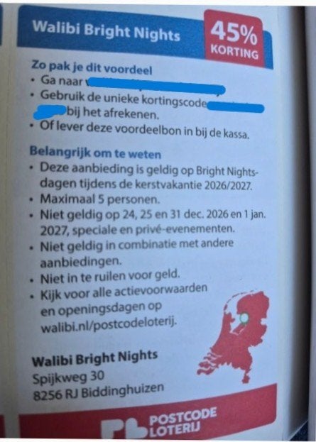 Walibi Bright Nights 45% korting, Drie personen of meer, Kortingskaart