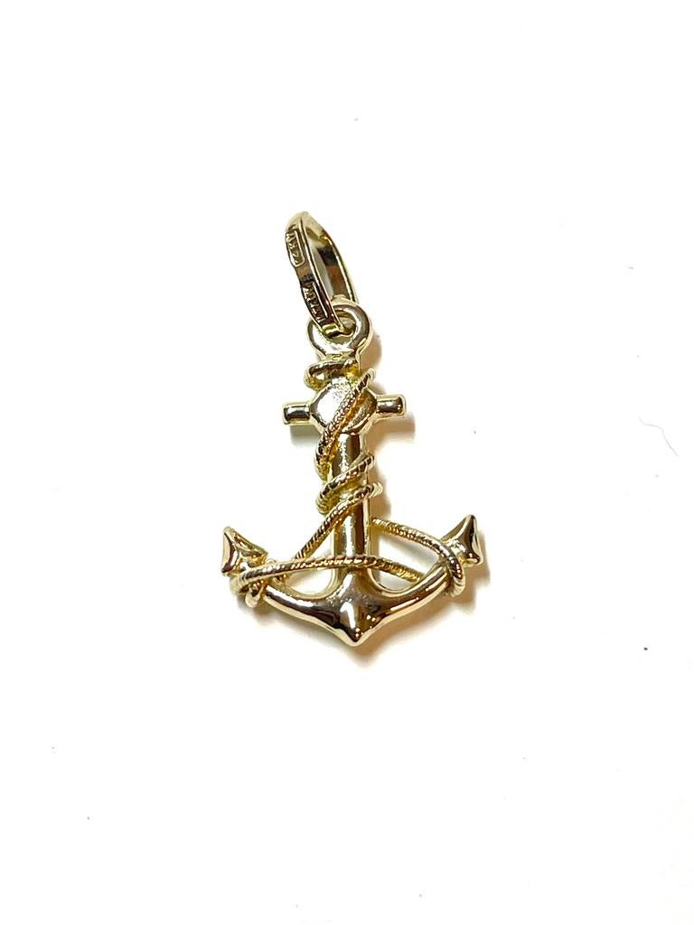 14k gouden anker hanger, Overige voorstellingen, -, -, Ophalen of Verzenden