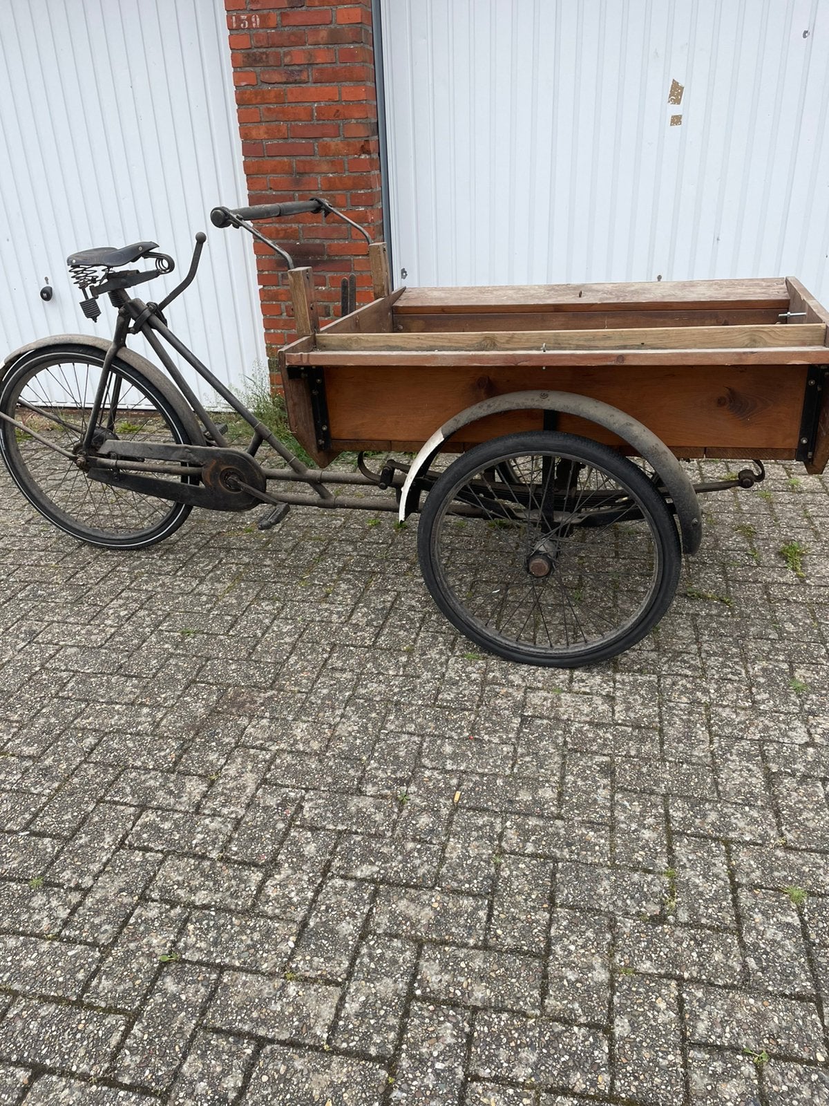 Antieke bakfiets, Ophalen, Zo goed als nieuw, 4 kinderen of meer, Huif