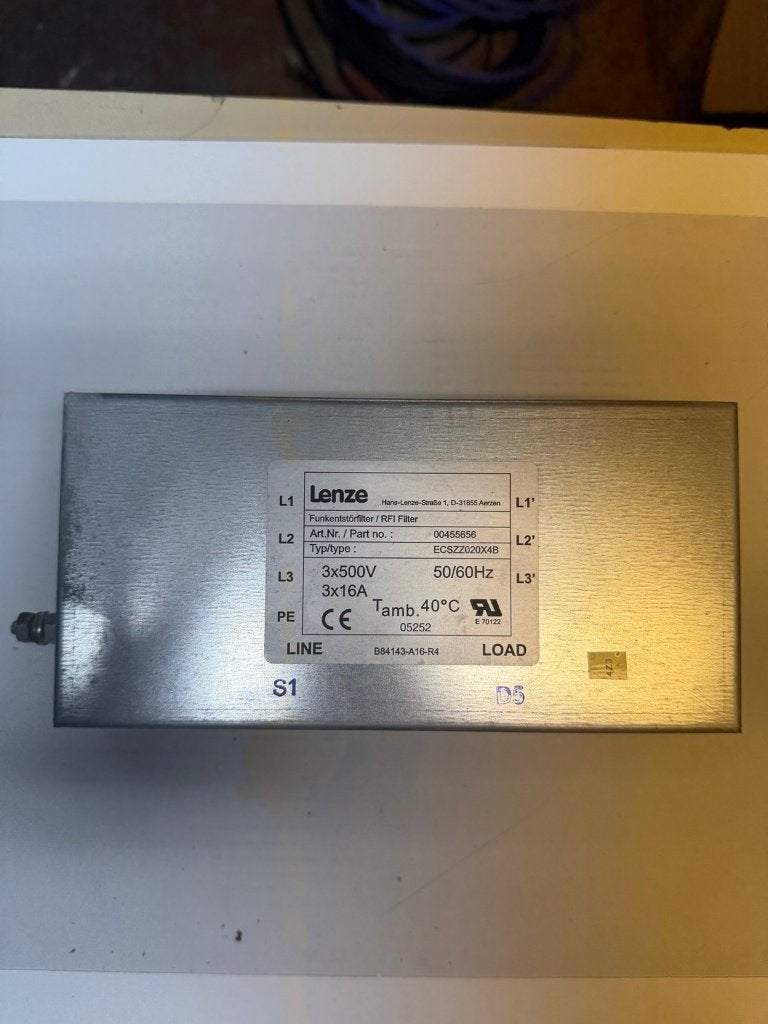 Lenze ECSZZ020X4B RFI/EMC-netfilter 3x500V 16A, Ophalen of Verzenden, Gebruikt