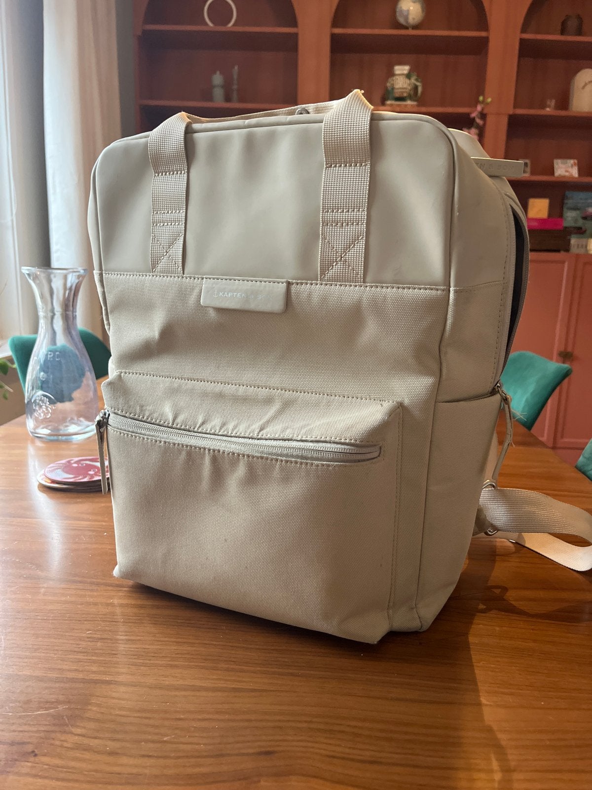 Kapten & Son beige rugzak met laptopvak, Sieraden, Tassen en Uiterlijk, Overige merken, 25 tot 40 cm, Ophalen of Verzenden, Zo goed als nieuw