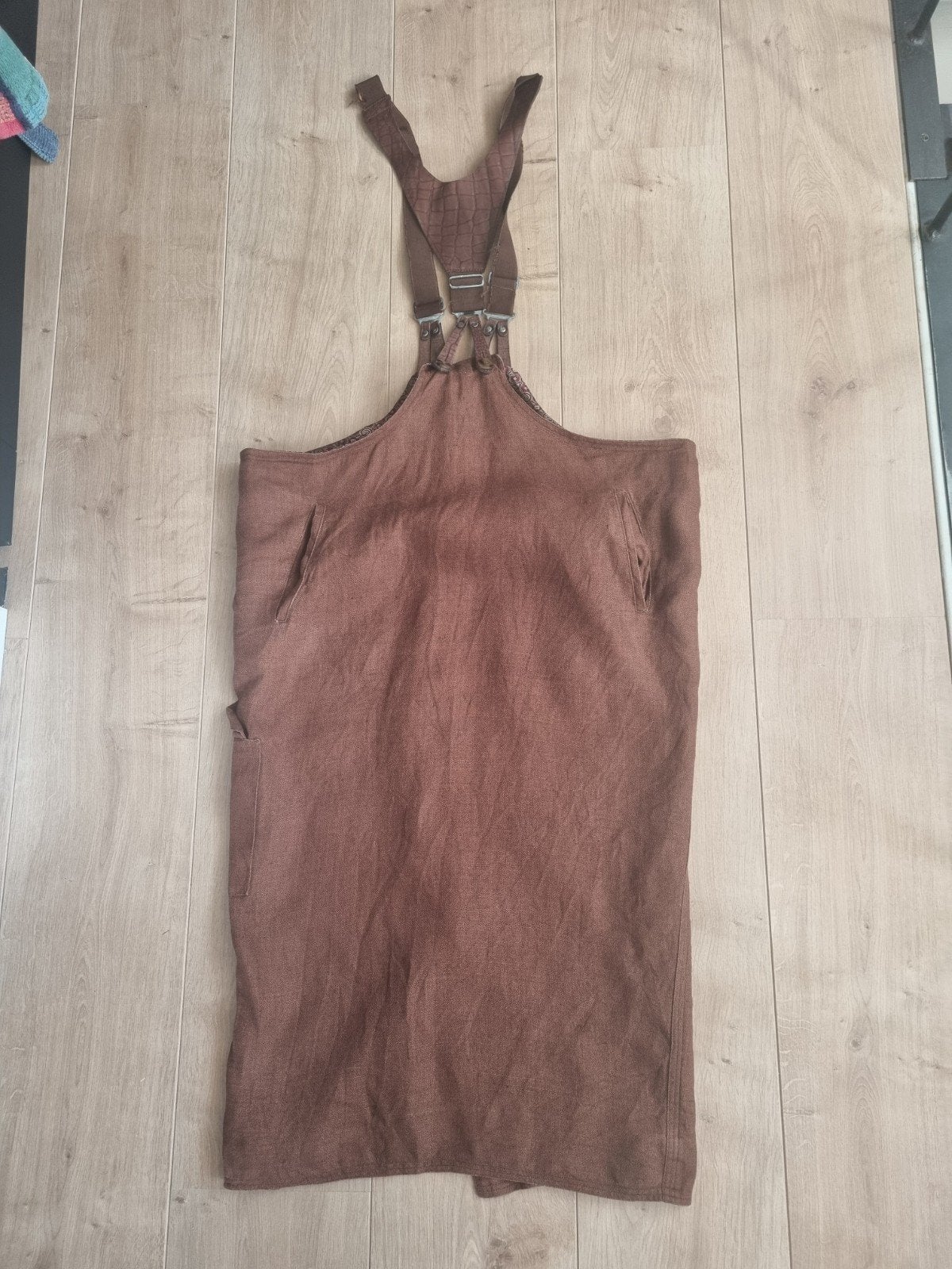 Jean Paul Gaultier vintage rok met leren schouderbanden, Kleding | Dames, Bruin, Maat 42/44 (L), Ophalen of Verzenden, Zo goed als nieuw