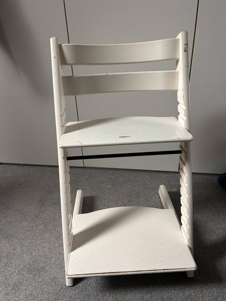 Witte Stokke TrippTrapp - Gebruikt, Kinderen en Baby's, Kinderstoelen, Ophalen, Gebruikt, Meegroeistoel, Aanschuifbaar